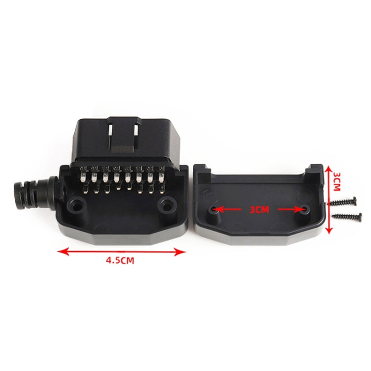 5 PCS 16PIN รถตัวเชื่อมต่อชาย OBD2 Connector ปลั๊ก + เชลล์ + สายการ์ด + สกรูปลั๊ก OBD J1962M