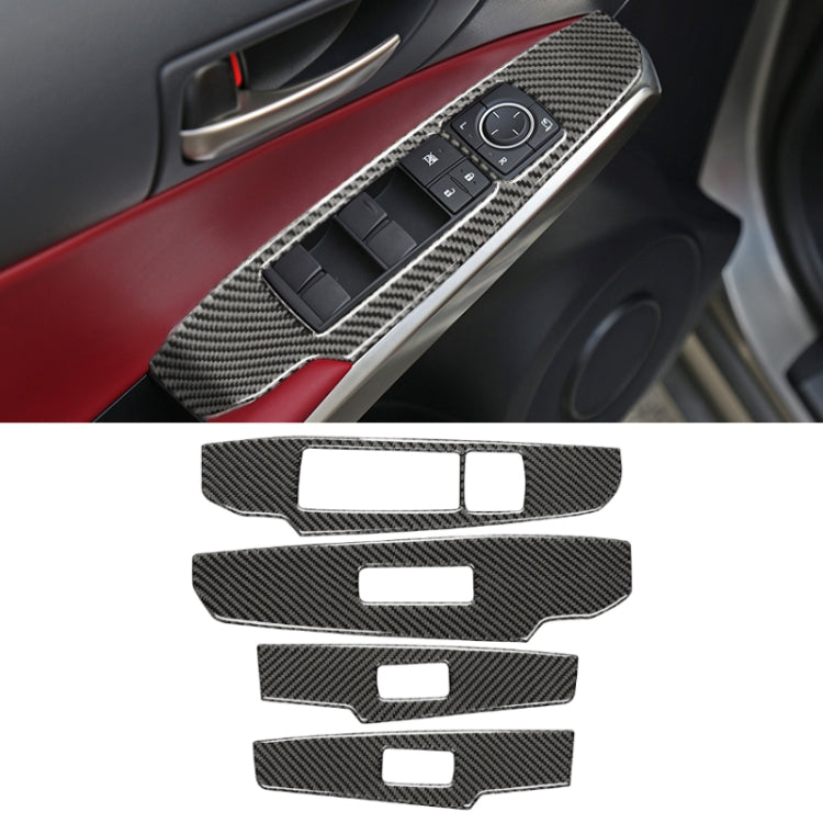 คาร์บอนไฟเบอร์กระจกหน้าต่างยกแผงปุ่มสติกเกอร์ตกแต่งสำหรับ Lexus IS250 2013-, ไดรฟ์ซ้ายสไตล์, Window Glass Lifting A Style
