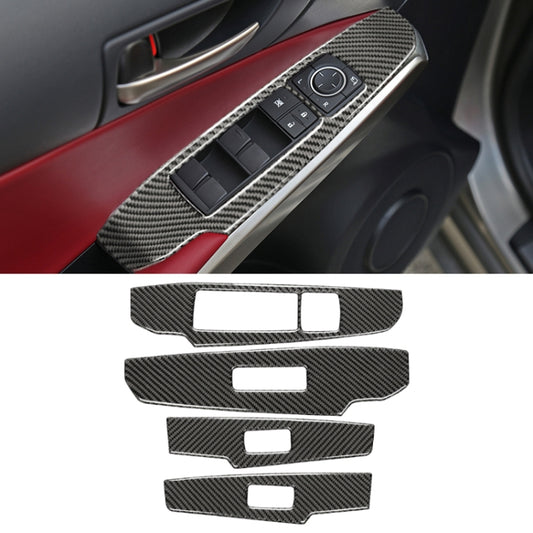 คาร์บอนไฟเบอร์กระจกหน้าต่างยกแผงปุ่มสติกเกอร์ตกแต่งสำหรับ Lexus IS250 2013-, ไดรฟ์ซ้ายสไตล์, Window Glass Lifting A Style
