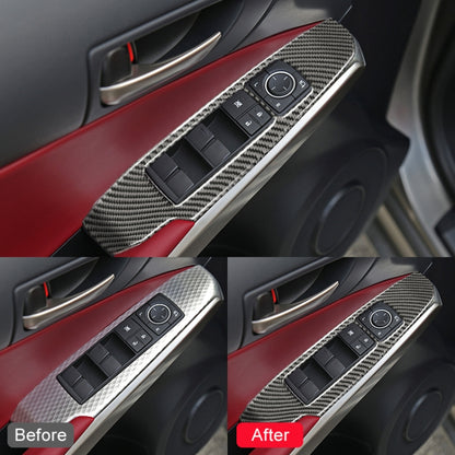 คาร์บอนไฟเบอร์กระจกหน้าต่างยกแผงปุ่มสติกเกอร์ตกแต่งสำหรับ Lexus IS250 2013-, ไดรฟ์ซ้ายสไตล์, Window Glass Lifting A Style