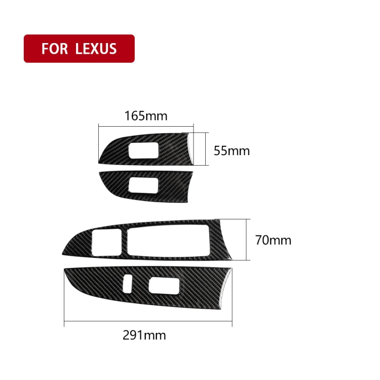 คาร์บอนไฟเบอร์กระจกหน้าต่าง Lift สติกเกอร์ตกแต่งสำหรับ Lexus IS250 300 350C 2006-2012, ขวา, Window Glass Lift, Right Drive