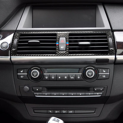 คาร์บอนไฟเบอร์ Tricolor กลาง Air Outlet สติกเกอร์ตกแต่งสำหรับ BMW E70 X5 / E71 X6 2008-2013, ซ้ายและขวาไดรฟ์ Universal, Middle Air Outlet(Tricolor)