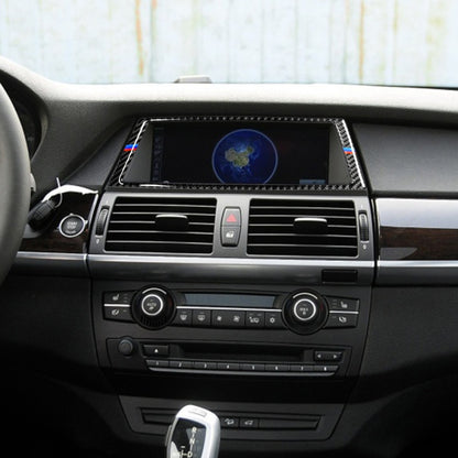 คาร์บอนไฟเบอร์ Tricolor นำทางกรอบตกแต่งสติกเกอร์สำหรับ BMW E70 X5 / E71 X6 2008-2013, ซ้ายและขวา Universal, Navigation Frame(Tricolor)