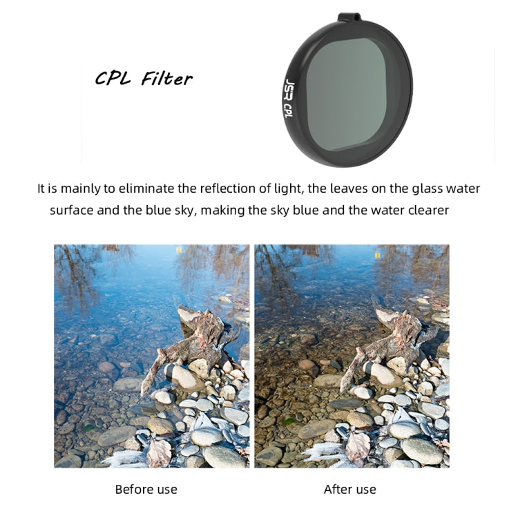 ตัวกรองเลนส์ CPL แบบกลม JSR สำหรับ GoPro HERO8 Black, CPL Lens