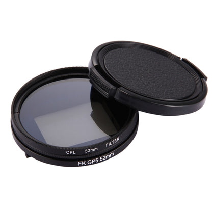 ตัวกรองเลนส์ CPL แบบวงกลมขนาด 52 มม. 3 ใน 1 พร้อมฝาปิดสำหรับ GoPro HERO7 Black / 6/5, 52mm CPL Lens