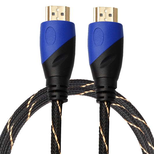 1 M HDMI 1.4 รุ่น 1080P ทอสุทธิสายสีฟ้าสีดำหัว HDMI ชายไป HDMI ชาย Audio Video CONNECTOR ADAPTER CABLE, Length: 1m