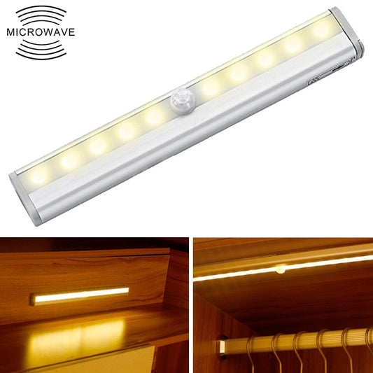 0.8W 10 LEDs แสงสีขาวนวลหน้าจอแคบเซ็นเซอร์ร่างกายมนุษย์อัจฉริยะไฟ LED ทางเดินตู้ไฟ, รุ่นชาร์จ USB, 0.8W 10 LEDs Warm White