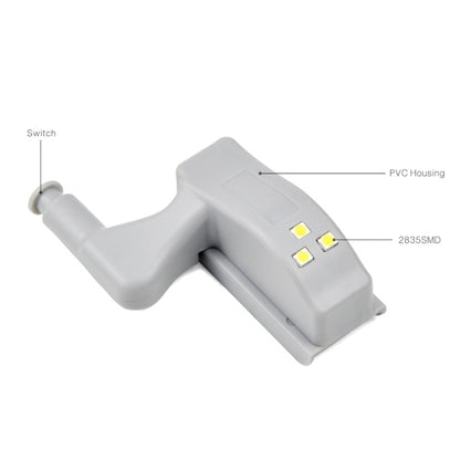 0.3W Universal บานพับด้านใน LED Sensor โคมไฟตู้ 3 LEDs Night light Auto ON/OFF หลอดไฟ, 1 PCS White Light, 1 PCS Warm White