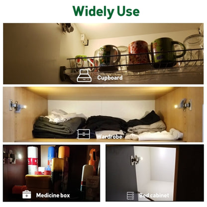 0.3W Universal บานพับด้านใน LED Sensor โคมไฟตู้ 3 LEDs Night light Auto ON/OFF หลอดไฟ, 1 PCS White Light, 1 PCS Warm White