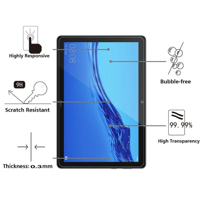 0.26mm 9H ความแข็งพื้นผิวฟิล์มกระจกนิรภัยป้องกันการระเบิดสำหรับ Huawei MediaPad T5 10.1, For MediaPad T5