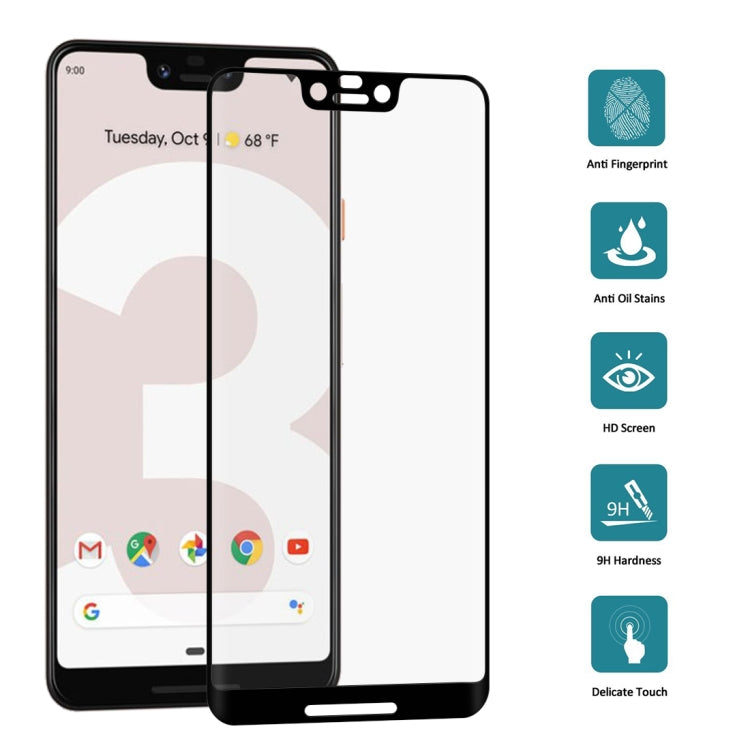 0.3 มม. 9H ความแข็งพื้นผิว 3D Curved Edge ฟิล์มกระจกนิรภัยแบบเต็มหน้าจอสำหรับ Google Pixel 3 XL, For Pixel 3 XL