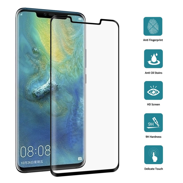 0.3mm 9H ความแข็งพื้นผิว 3D Curved Edge ฟิล์มกระจกนิรภัยแบบเต็มหน้าจอสำหรับ Huawei Mate 20 Pro, For Huawei Mate 20 Pro (0.3mm)
