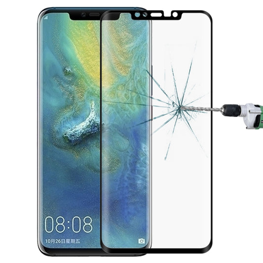 0.3mm 9H ความแข็งพื้นผิว 3D ขอบโค้งแบบเต็มหน้าจอฟิล์มกระจกนิรภัยกันฝุ่นสำหรับ Huawei Mate 20 Pro