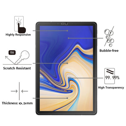 0.26mm 9H ความแข็งพื้นผิวฟิล์มกระจกนิรภัยป้องกันการระเบิดสำหรับ Galaxy Tab S4 10.5, For Tab S4 10.5