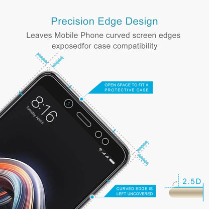 0.26mm 9H ความแข็งพื้นผิว 2.5D ขอบโค้งฟิล์มกระจกนิรภัยสำหรับ Xiaomi Redmi Note 5 Pro