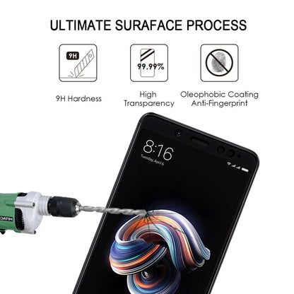 0.33mm 9H 2.5D เต็มหน้าจอฟิล์มกระจกนิรภัยกาวเต็มสำหรับ Xiaomi Redmi Note 5 Pro