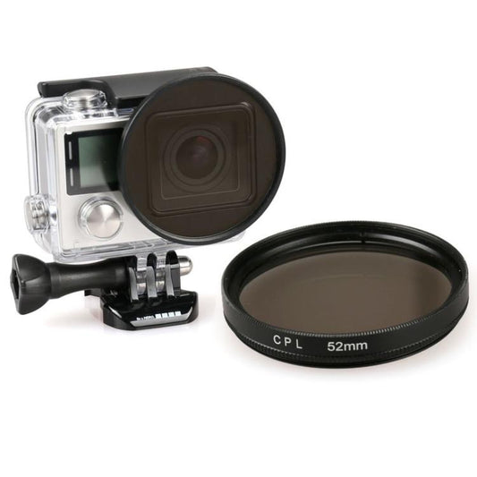 ตัวกรองเลนส์ CPL วงกลมกลม 52 มม. สำหรับ GoPro HERO 4 / 3+, กล้องกีฬา Xiaoyi และกล้องกีฬาอื่น ๆ ที่อยู่อาศัยดำน้ำ, CPL Lens