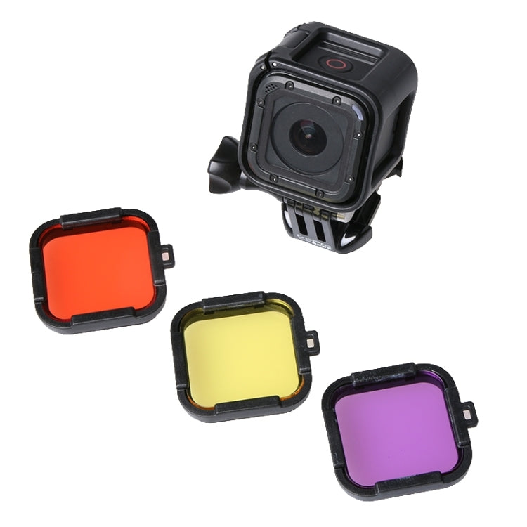 ตัวกรองการดำน้ำที่อยู่อาศัยมาตรฐานสำหรับเซสชัน GoPro HERO5 / 4, Diving Filter (Yellow), Diving Filter (Red), Diving Filter (Purple)