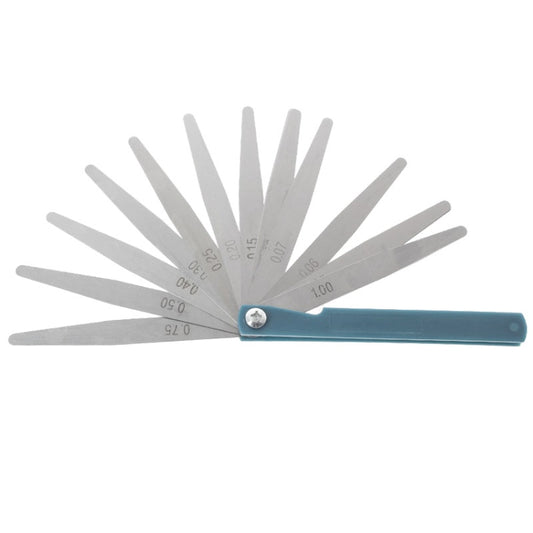 0.02 ถึง 1 มม. ความหนา 17 ใบมีด Gap Metric Filler Feeler Gauge เครื่องมือวัด, 0.02 to 1mm Measure Tool