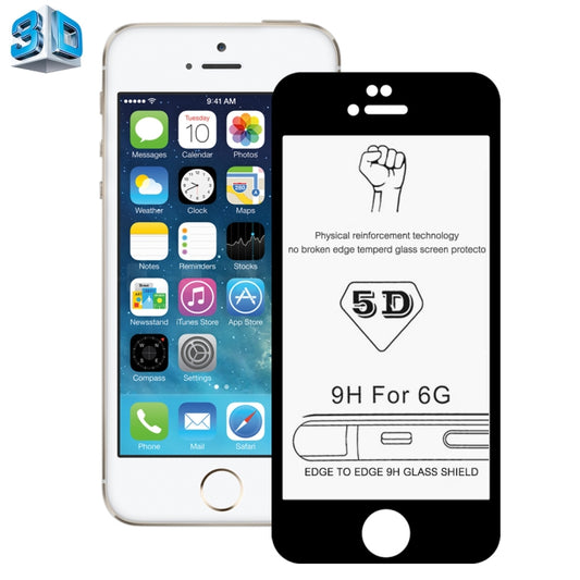 0.26 มม. 9H ความแข็งพื้นผิว 5D ฟิล์มกระจกนิรภัยป้องกันการระเบิดสำหรับ iPhone 6 และ 6s