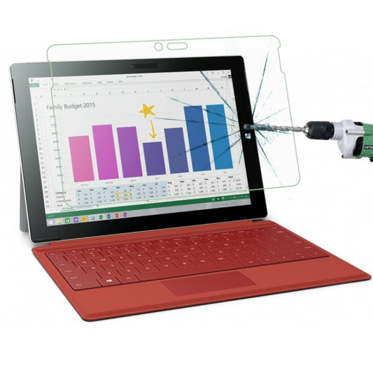 0.4mm 9H + ความแข็งพื้นผิว 2.5D ฟิล์มกระจกนิรภัยป้องกันการระเบิดสำหรับ Microsoft Surface Pro 3