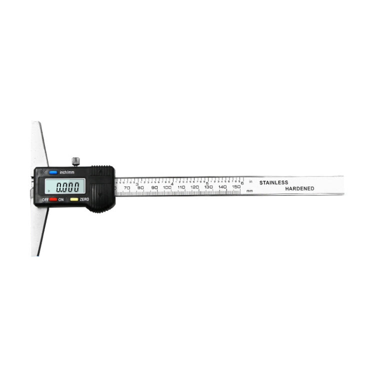 0-150 มม.ดิจิตอลจอแสดงผลความลึก Caliper Vernier Caliper ความลึกวัดไม้บรรทัด