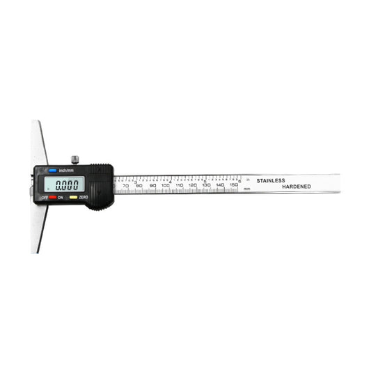 0-150 มม.ดิจิตอลจอแสดงผลความลึก Caliper Vernier Caliper ความลึกวัดไม้บรรทัด