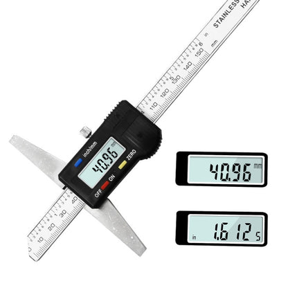 0-150 มม.ดิจิตอลจอแสดงผลความลึก Caliper Vernier Caliper ความลึกวัดไม้บรรทัด