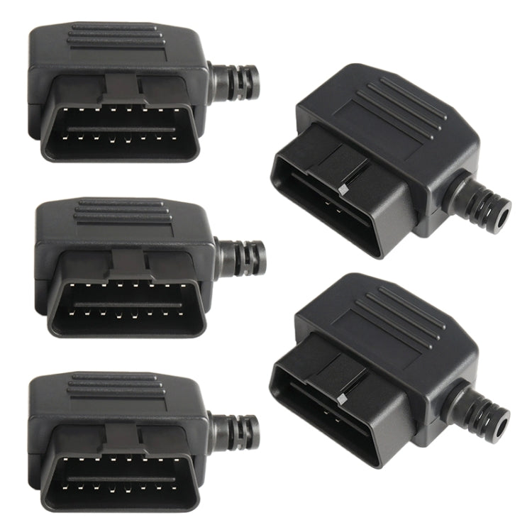 5 PCS 16PIN รถตัวเชื่อมต่อชาย OBD2 Connector ปลั๊ก + เชลล์ + สายการ์ด + สกรูปลั๊ก OBD J1962M